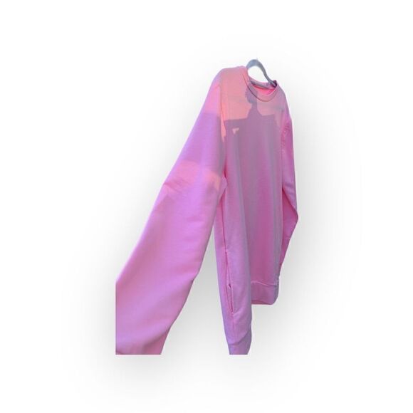 NWOT long sleeve crew neck pullover solid pink sweatshirt size M - Picture 3 of 8